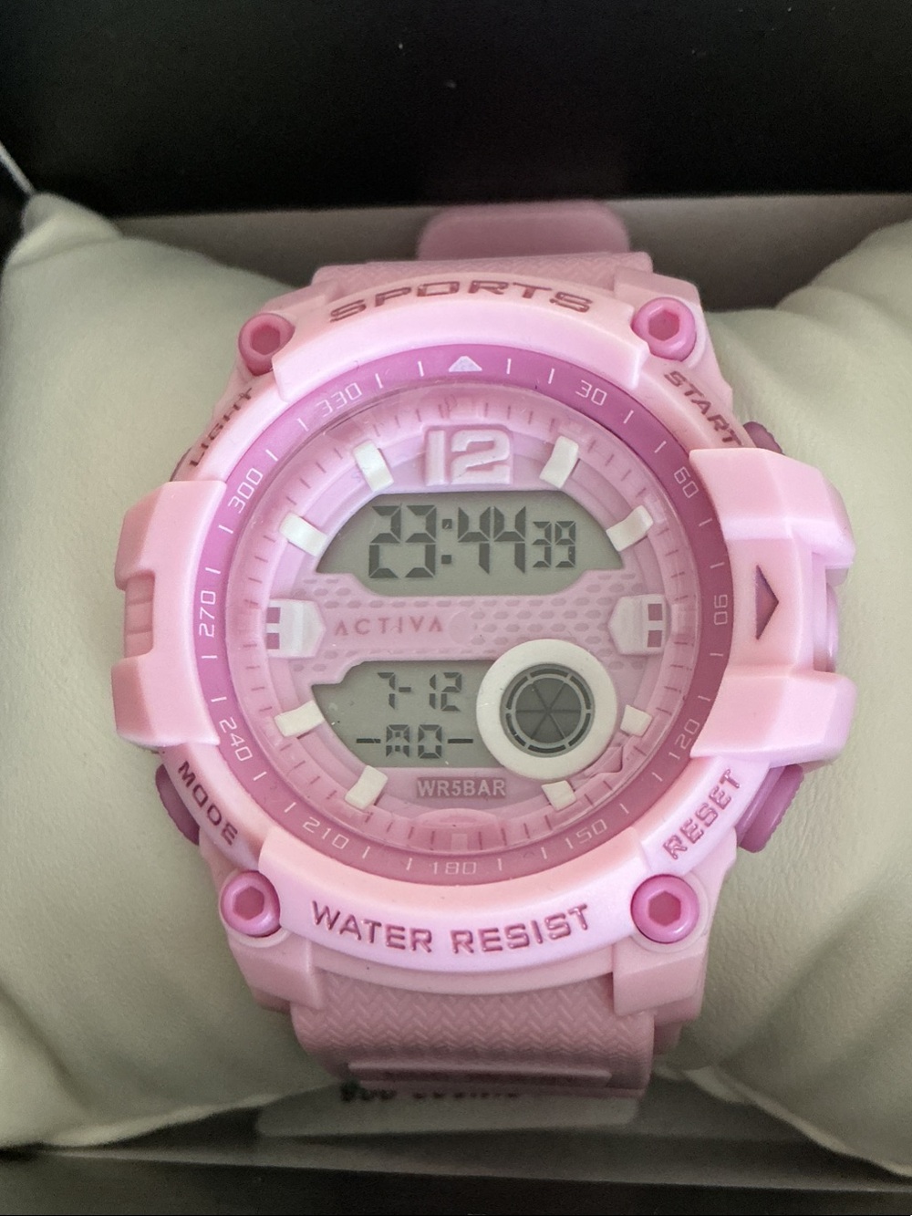 Ativa Black Fitness Smartwatch with Pink Accent